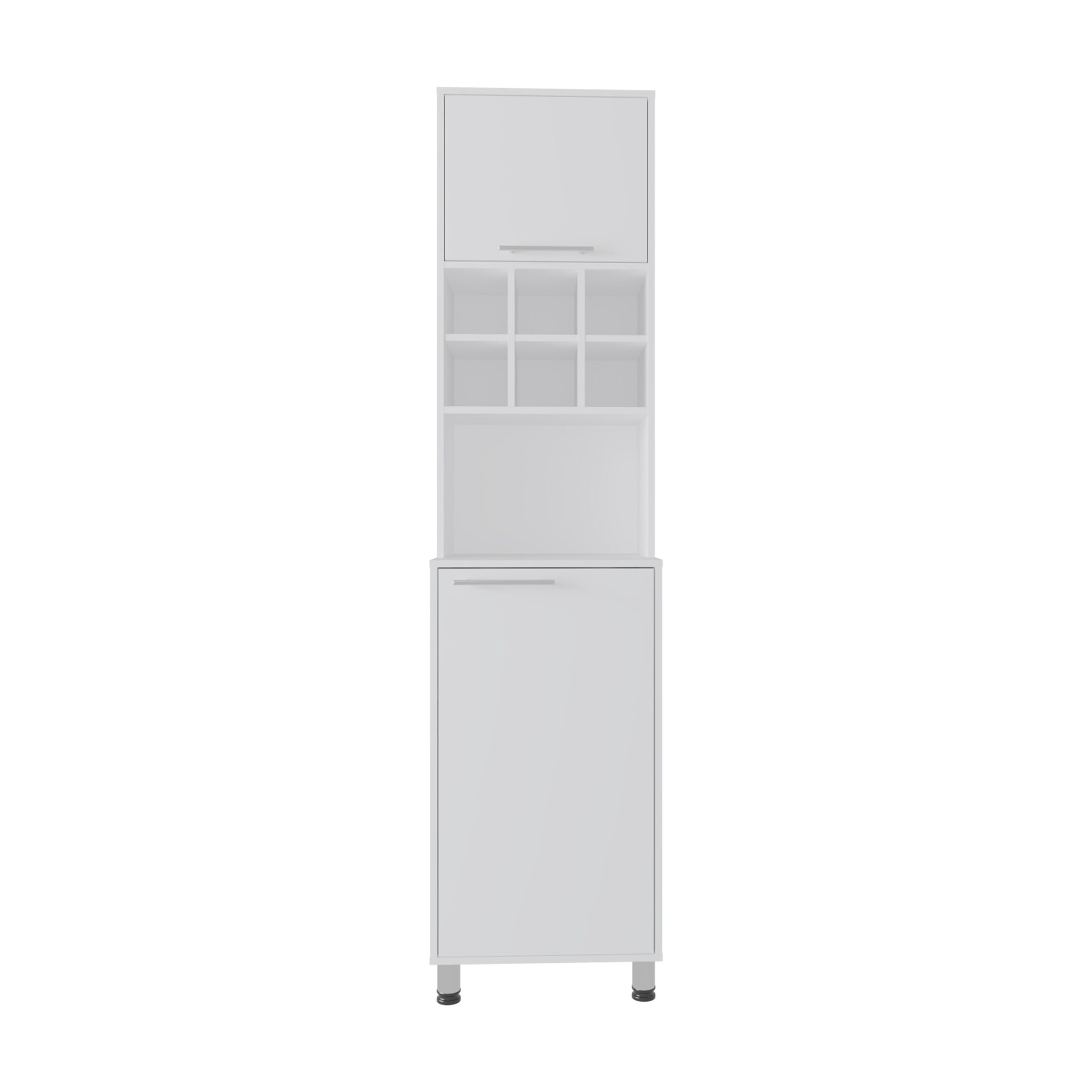 White MDF Modern Buffet Cabinet - 80" Storage