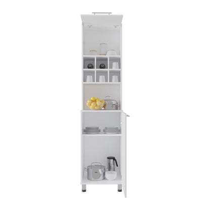 White MDF Modern Buffet Cabinet - 80" Storage