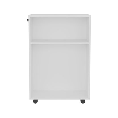 White Rolling Kitchen Cart - 81" Storage Cart for Dining Room