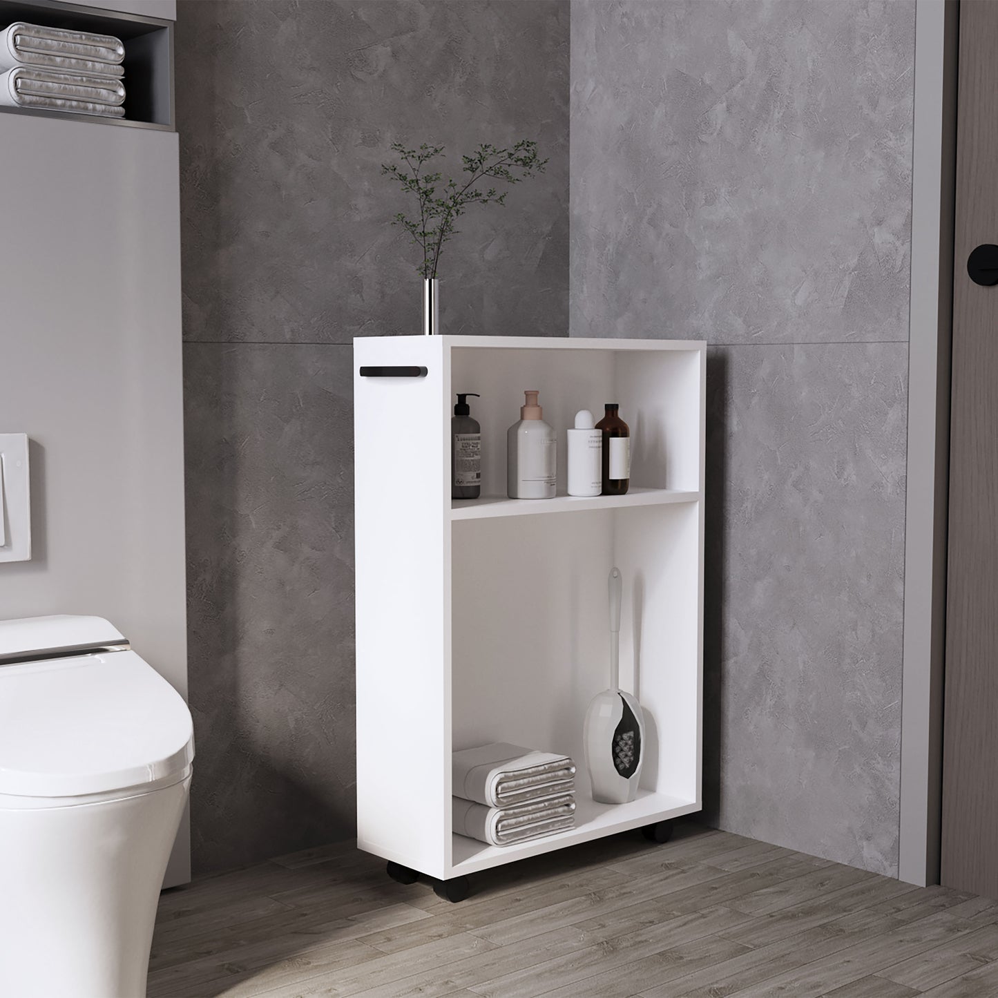 Wiley Storage Cart With Casters, Multipurpose Organizer with Open Shelves And Compact Design