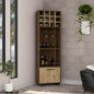 Marsella Corner Bar Cabinet, Eight Built-in Wine Rack, Two Side Shelves