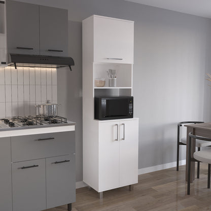 Bombona 80" High Double Cabinet Kitchen Pantry, Storage Cabinet, with Six Shelves for Kitchen, Garage White