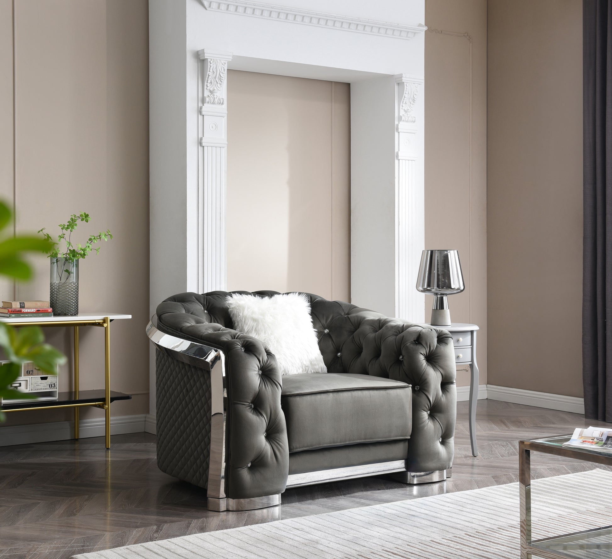 Sophisticated Gray Accent Chair