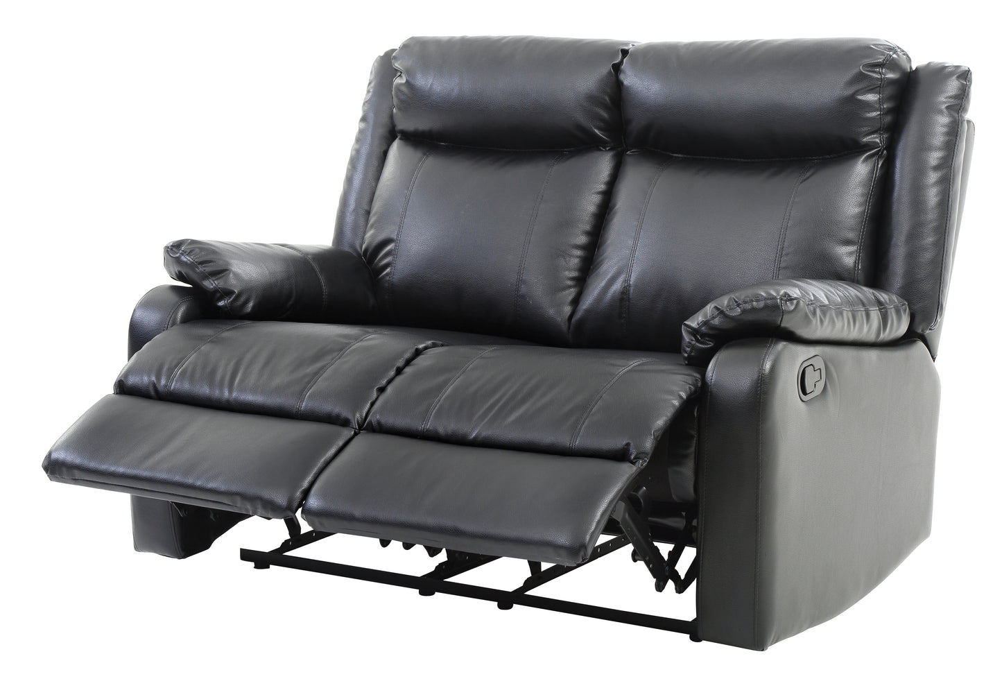 Sleek Black Contemporary Love Seat
