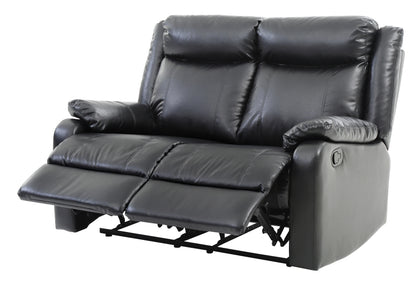 Sleek Black Contemporary Love Seat