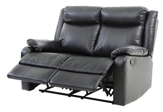 Sleek Black Contemporary Love Seat