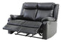 Sleek Black Contemporary Love Seat