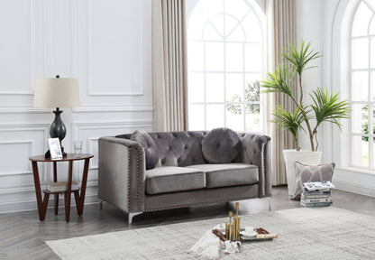 Contemporary Dark Gray Loveseat