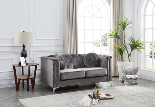Contemporary Dark Gray Loveseat