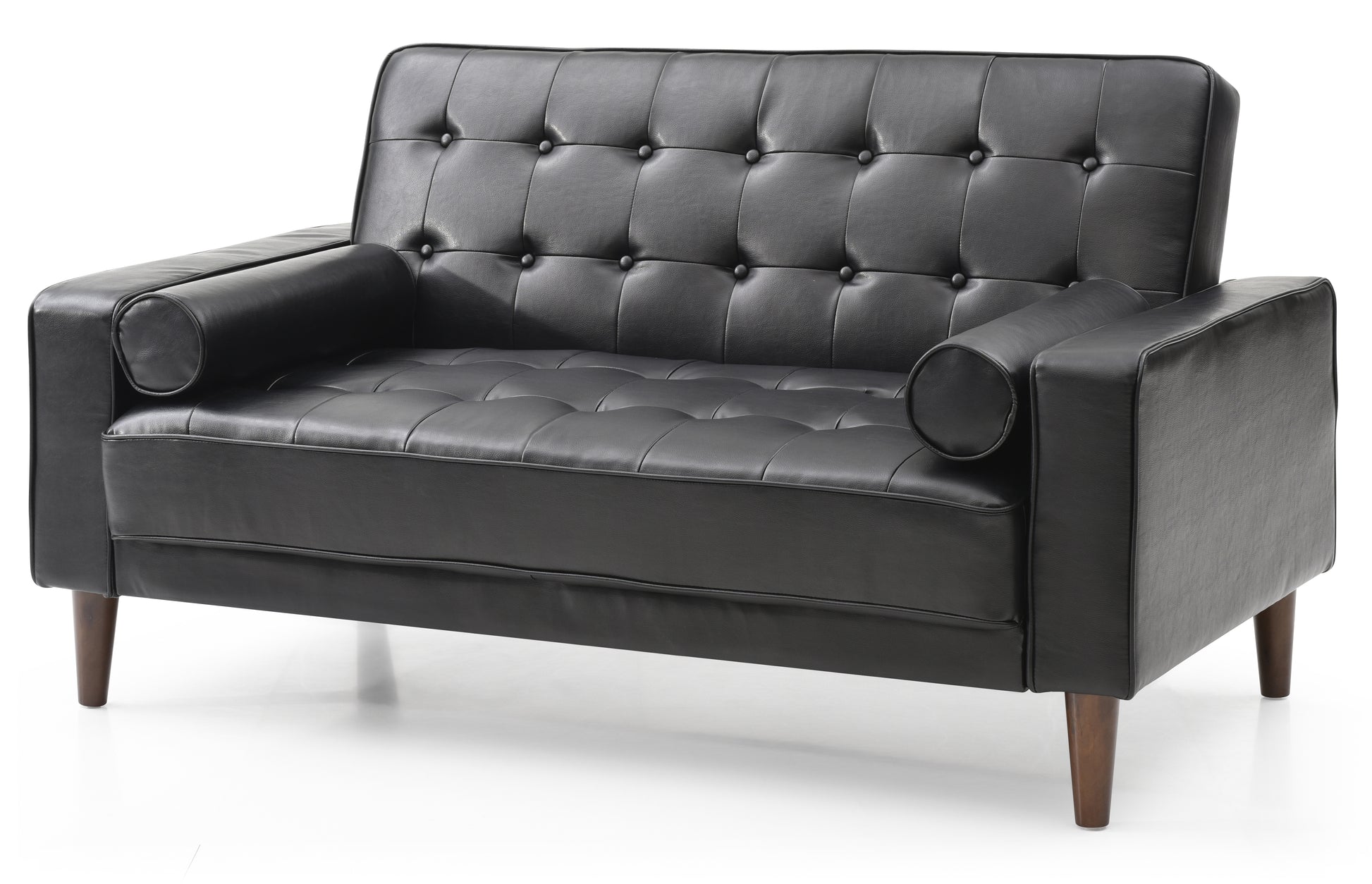 Elegant Black Loveseat With Versatile Bed Feature