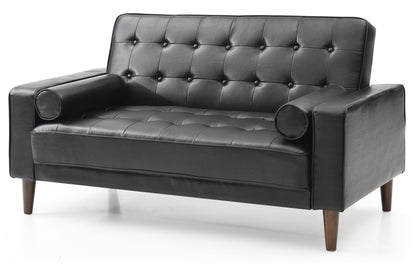 Elegant Black Loveseat With Versatile Bed Feature