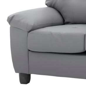 Gray PU Loveseat - 57" W Contemporary Style