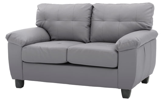 Stylish Gray Loveseat With Padded Arms