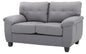 Stylish Gray Loveseat With Padded Arms