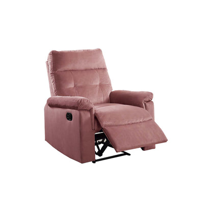 Pink Velvet Recliner - Medium Firm Seat