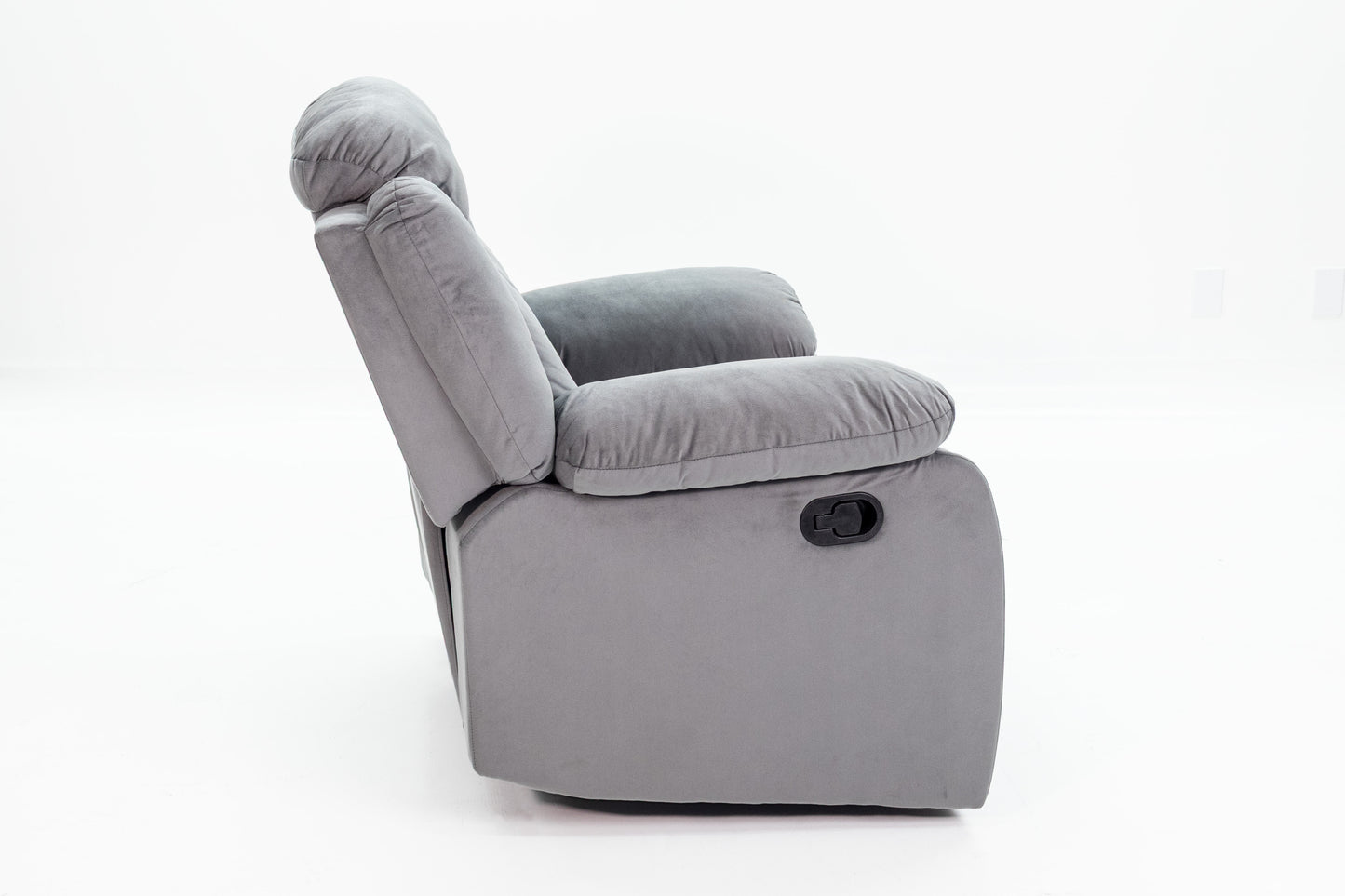 Dark Grey Velvet Manual Recliner Chair - 39" for Living Room