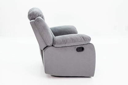 Dark Grey Velvet Manual Recliner Chair - 39" for Living Room
