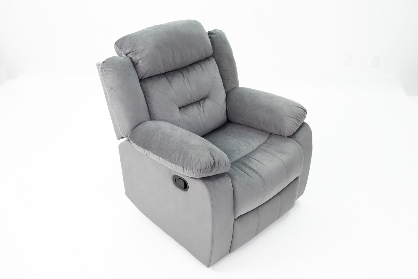 Dark Grey Velvet Manual Recliner Chair - 39" for Living Room