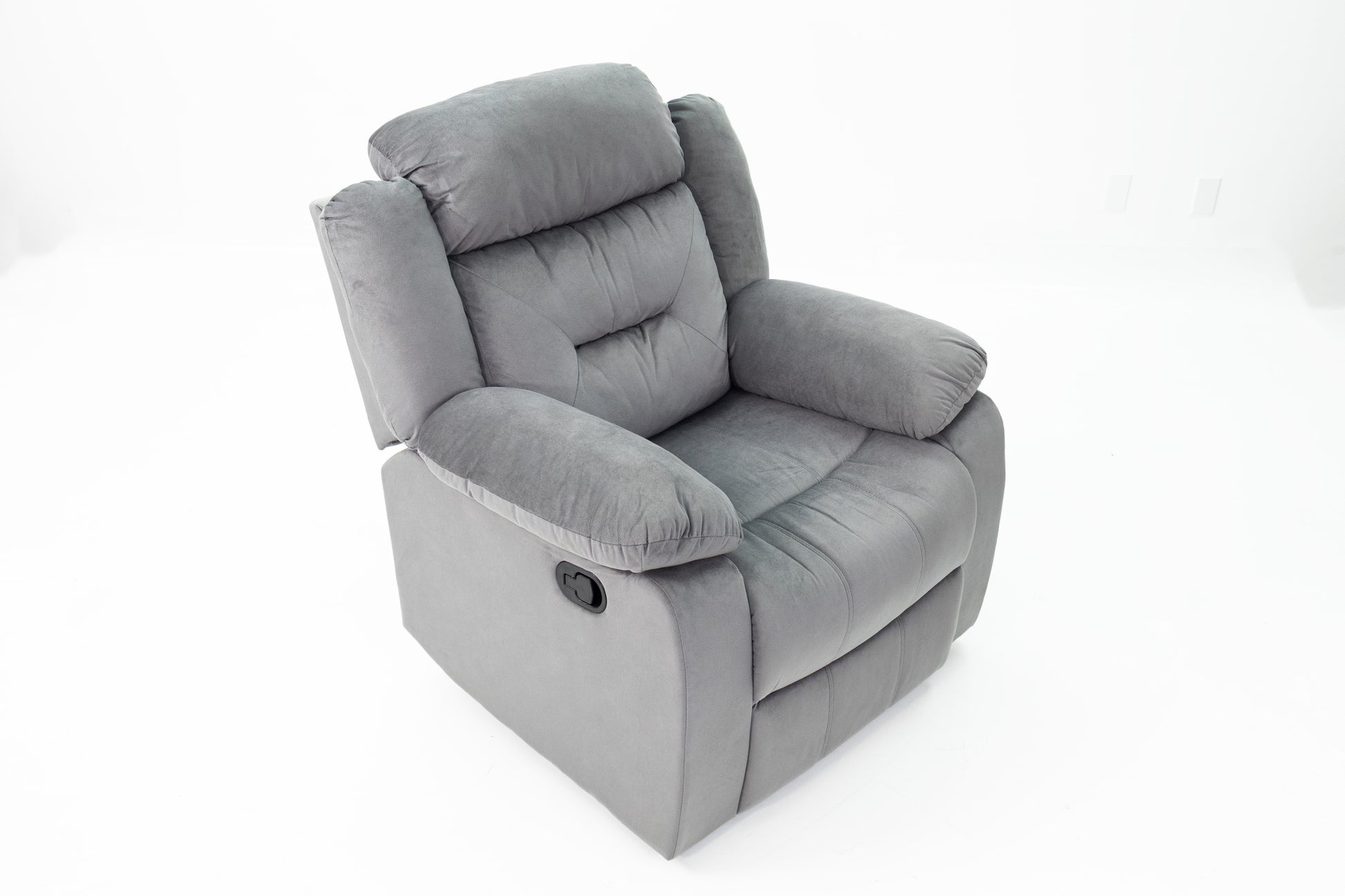 Dark Grey Velvet Manual Recliner Chair - 39" for Living Room