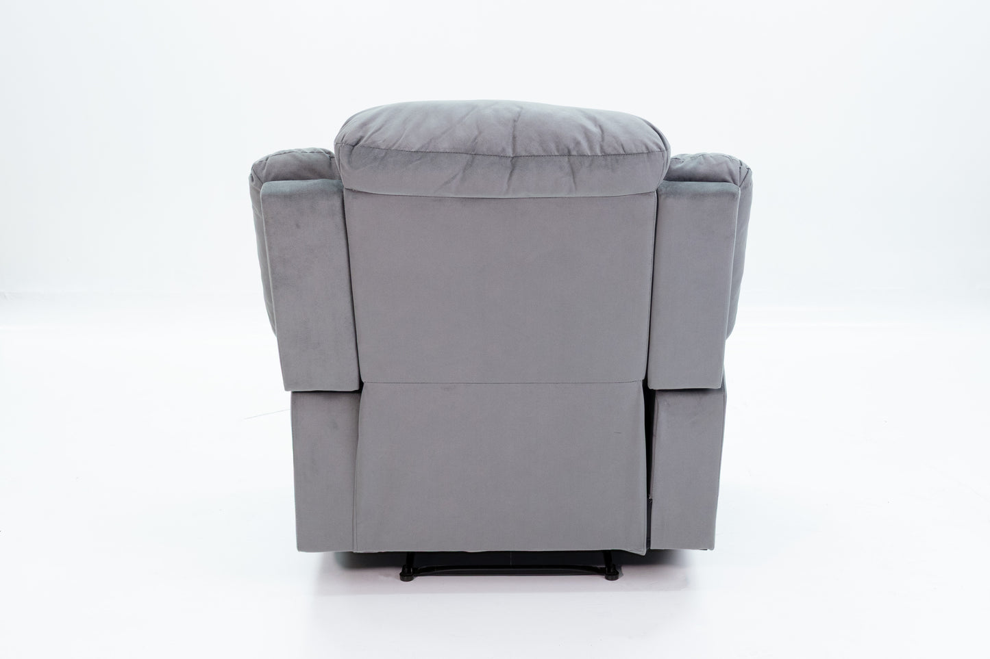 Dark Grey Velvet Manual Recliner Chair - 39" for Living Room