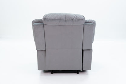 Dark Grey Velvet Manual Recliner Chair - 39" for Living Room