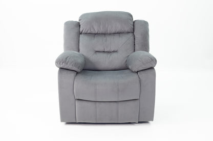 Dark Grey Velvet Manual Recliner Chair - 39" for Living Room