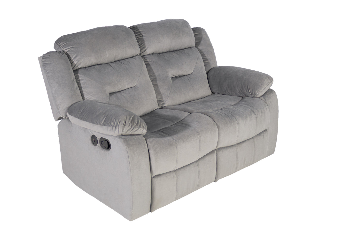 Dark Grey Velvet Recliner Loveseat - 39" x 61"