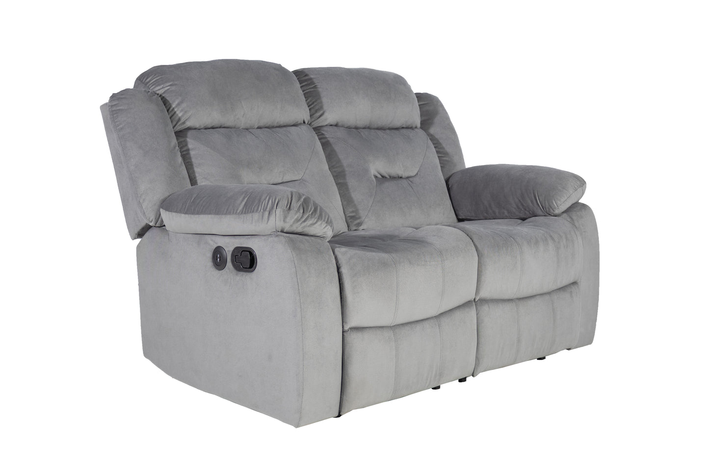 Dark Grey Velvet Recliner Loveseat - 39" x 61"