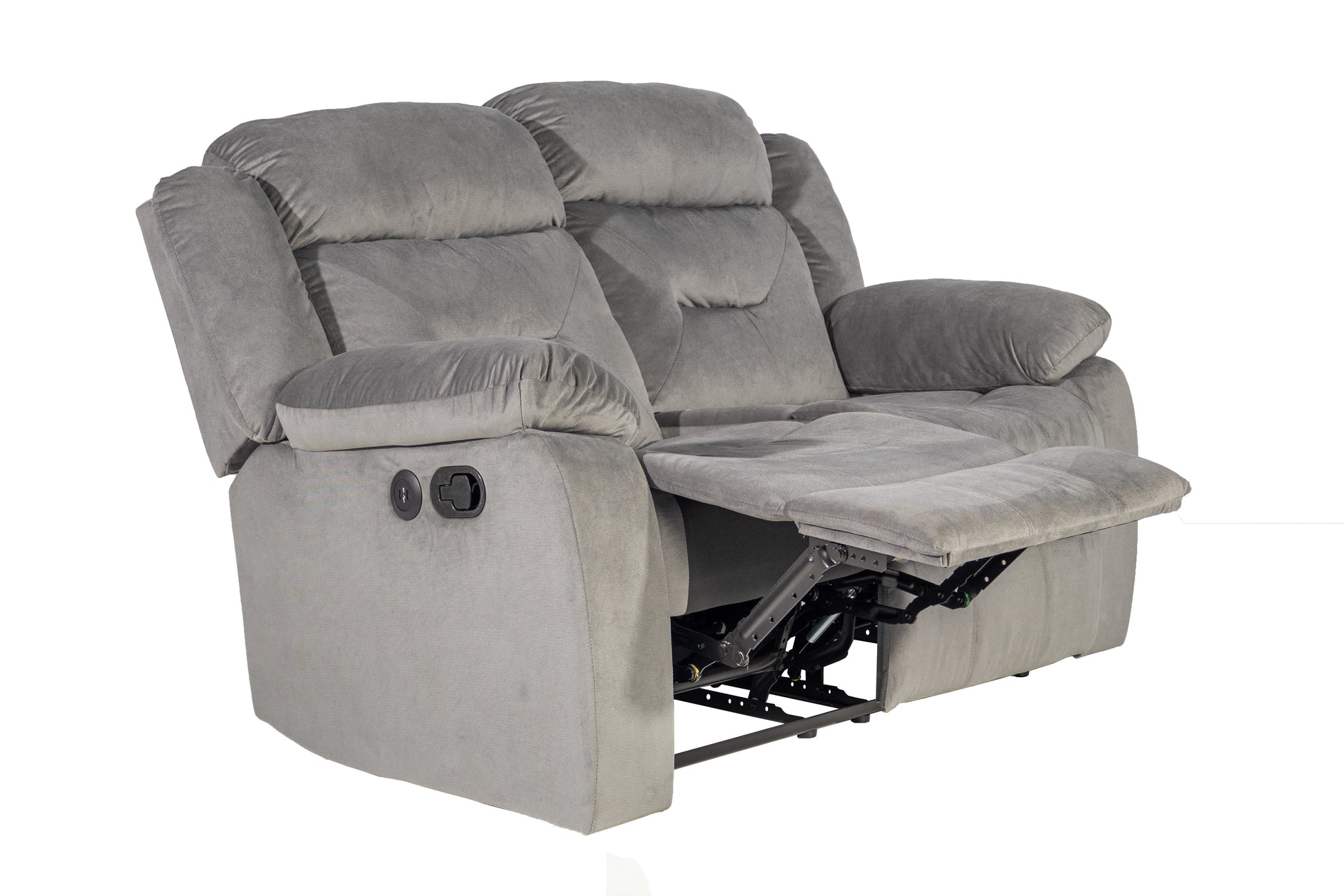 Dark Grey Velvet Recliner Loveseat - 39" x 61"