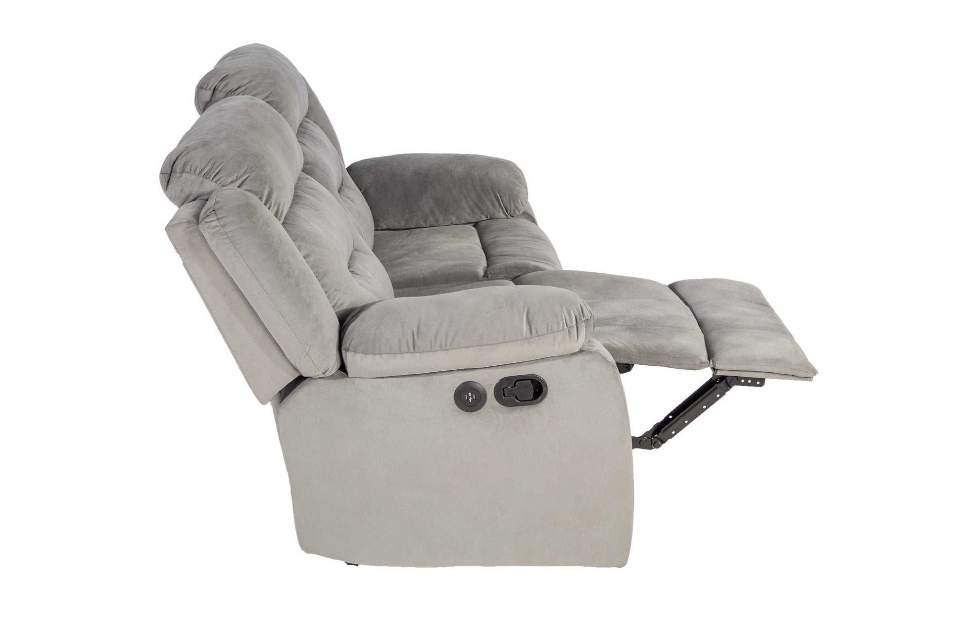 Dark Grey Velvet Recliner Loveseat - 39" x 61"