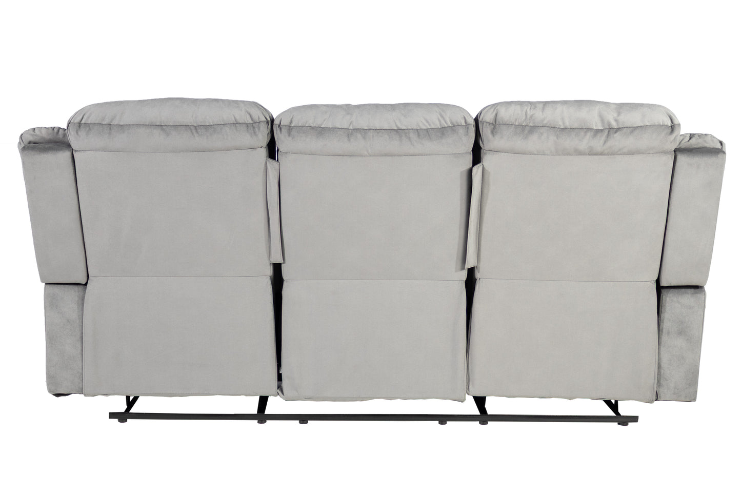Dark Grey Velvet Manual Recliner Sofa - 84" Wide