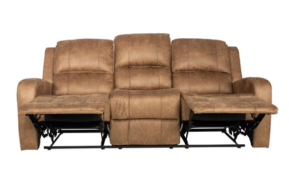 Chestnut Faux Leather Manual Recliner Sofa - 37"W
