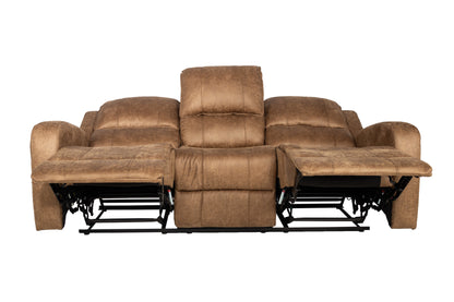 Chestnut Faux Leather Manual Recliner Sofa - 37"W