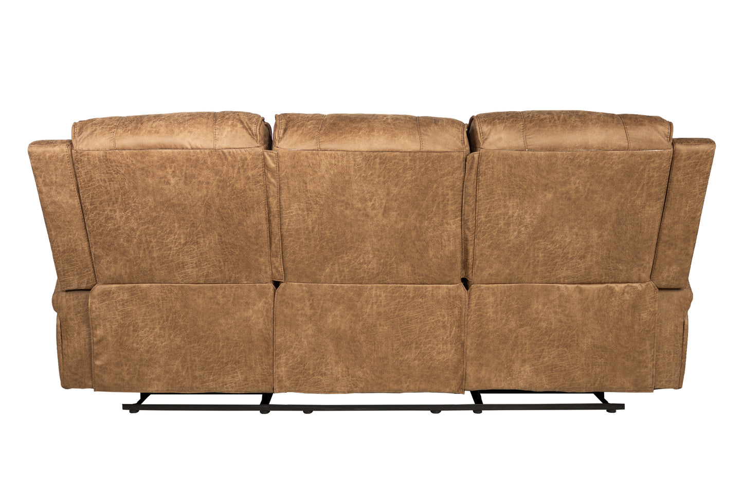 Chestnut Faux Leather Manual Recliner Sofa - 37"W