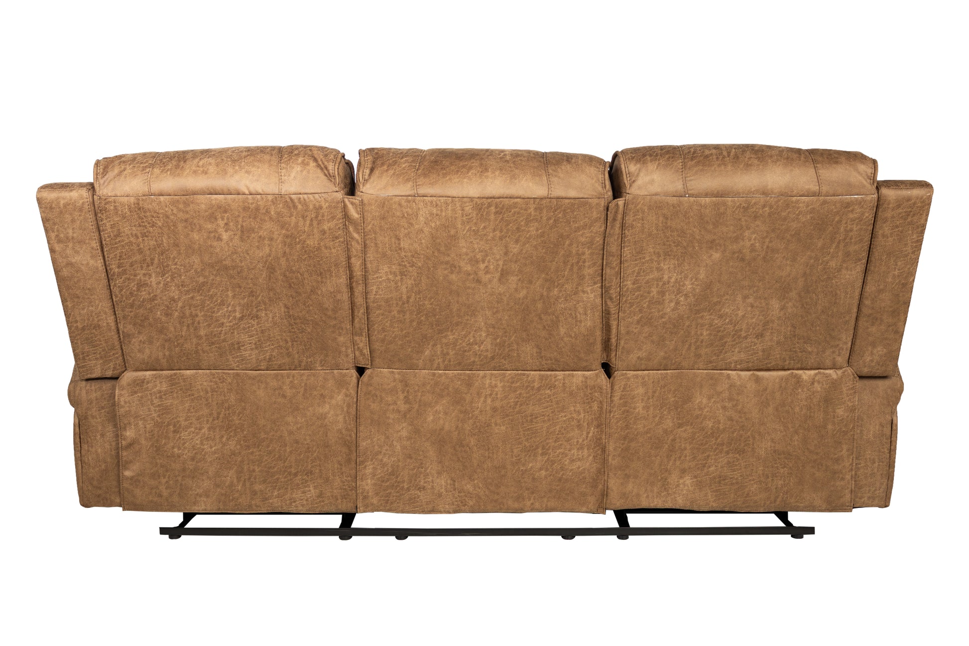 Chestnut Faux Leather Manual Recliner Sofa - 37"W