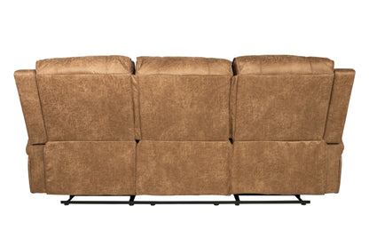 Chestnut Faux Leather Manual Recliner Sofa - 37"W