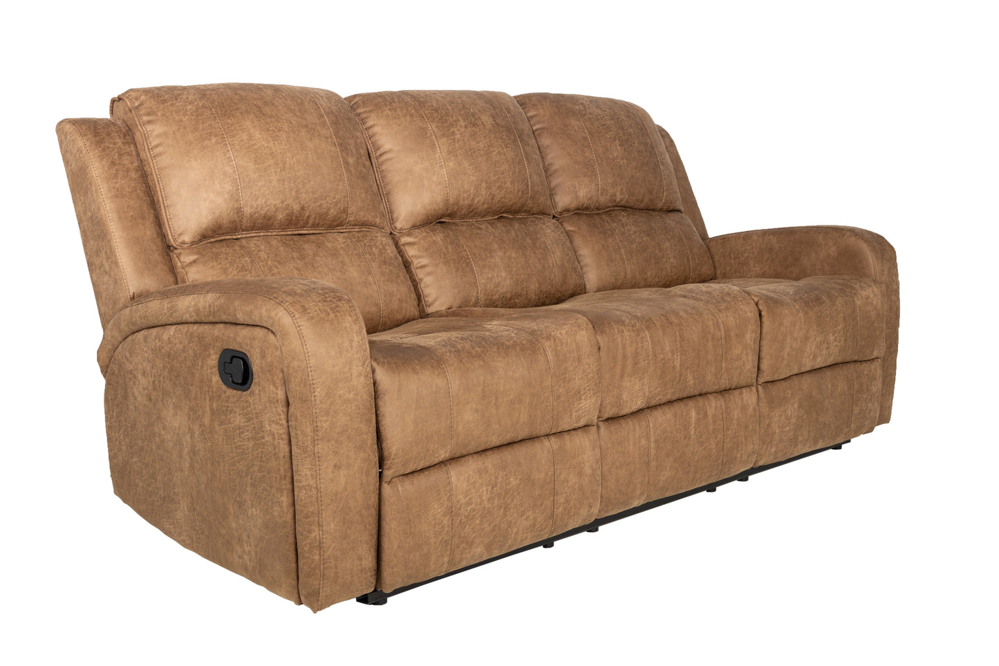 Chestnut Faux Leather Manual Recliner Sofa - 37"W