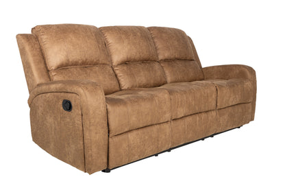 Chestnut Faux Leather Manual Recliner Sofa - 37"W