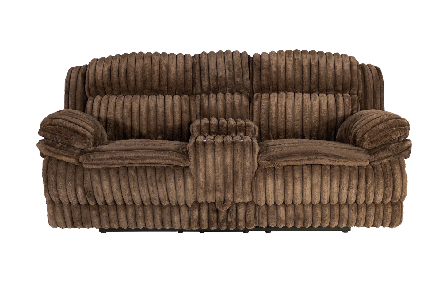 Chocolate Corduroy Loveseat Recliner - 85" Primary Living Space