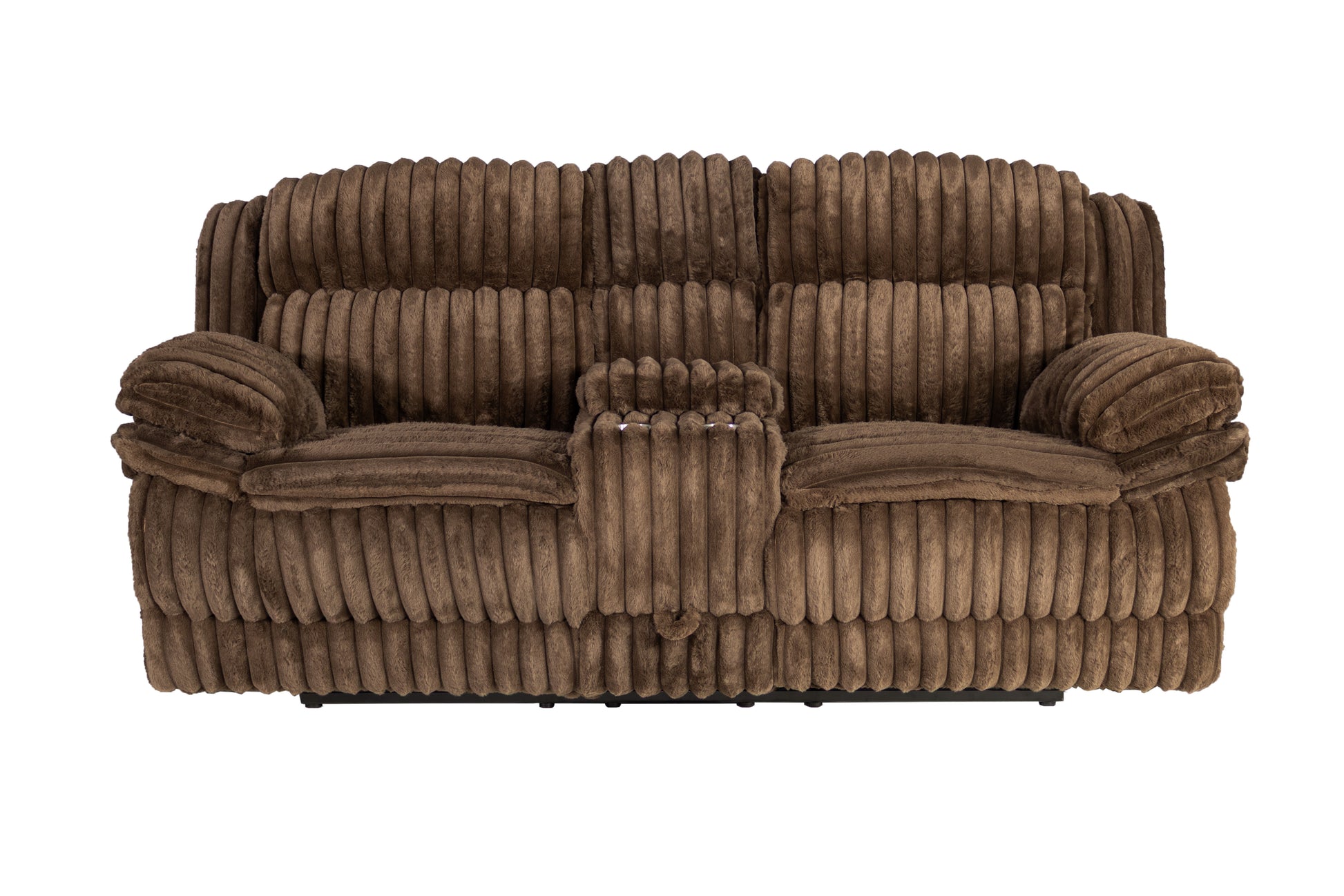 Chocolate Corduroy Loveseat Recliner - 85" Primary Living Space
