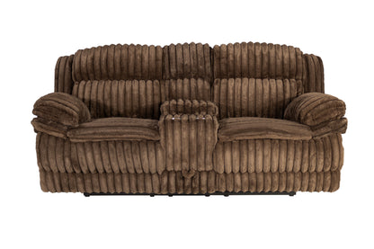 Chocolate Corduroy Loveseat Recliner - 85" Primary Living Space