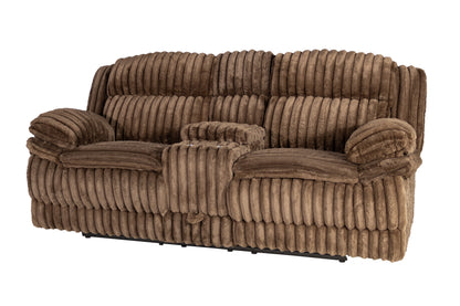 Chocolate Corduroy Loveseat Recliner - 85" Primary Living Space