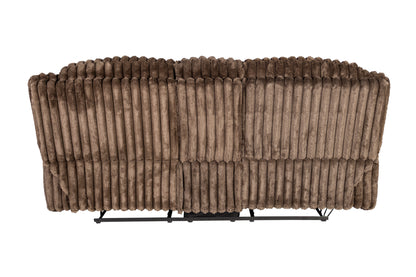 Chocolate Corduroy Loveseat Recliner - 85" Primary Living Space