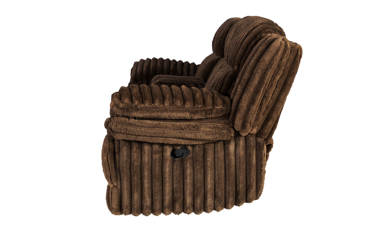 Chocolate Corduroy Loveseat Recliner - 85" Primary Living Space