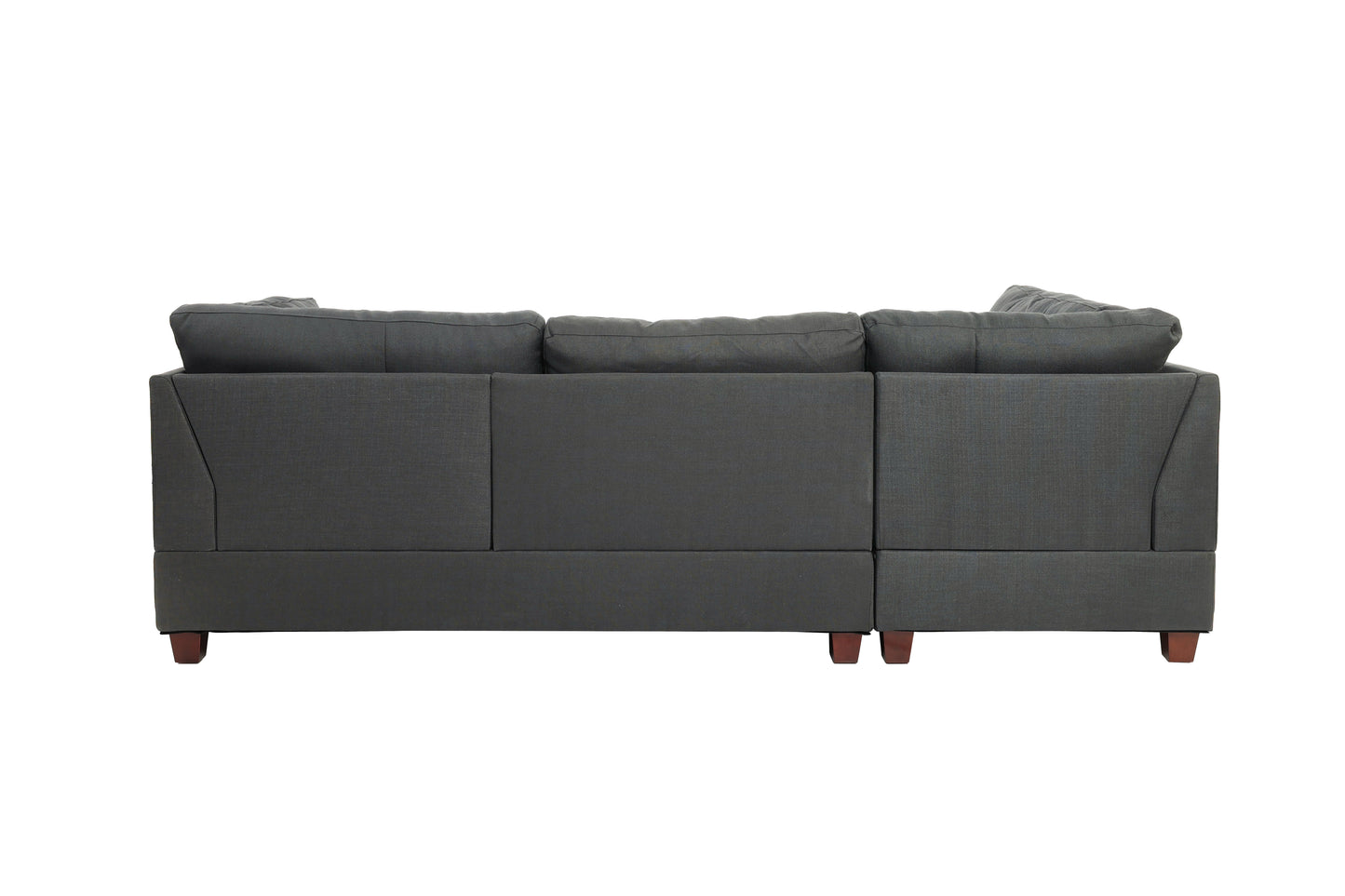 Grey L-Shaped Sectional Sofa - 3 Piece