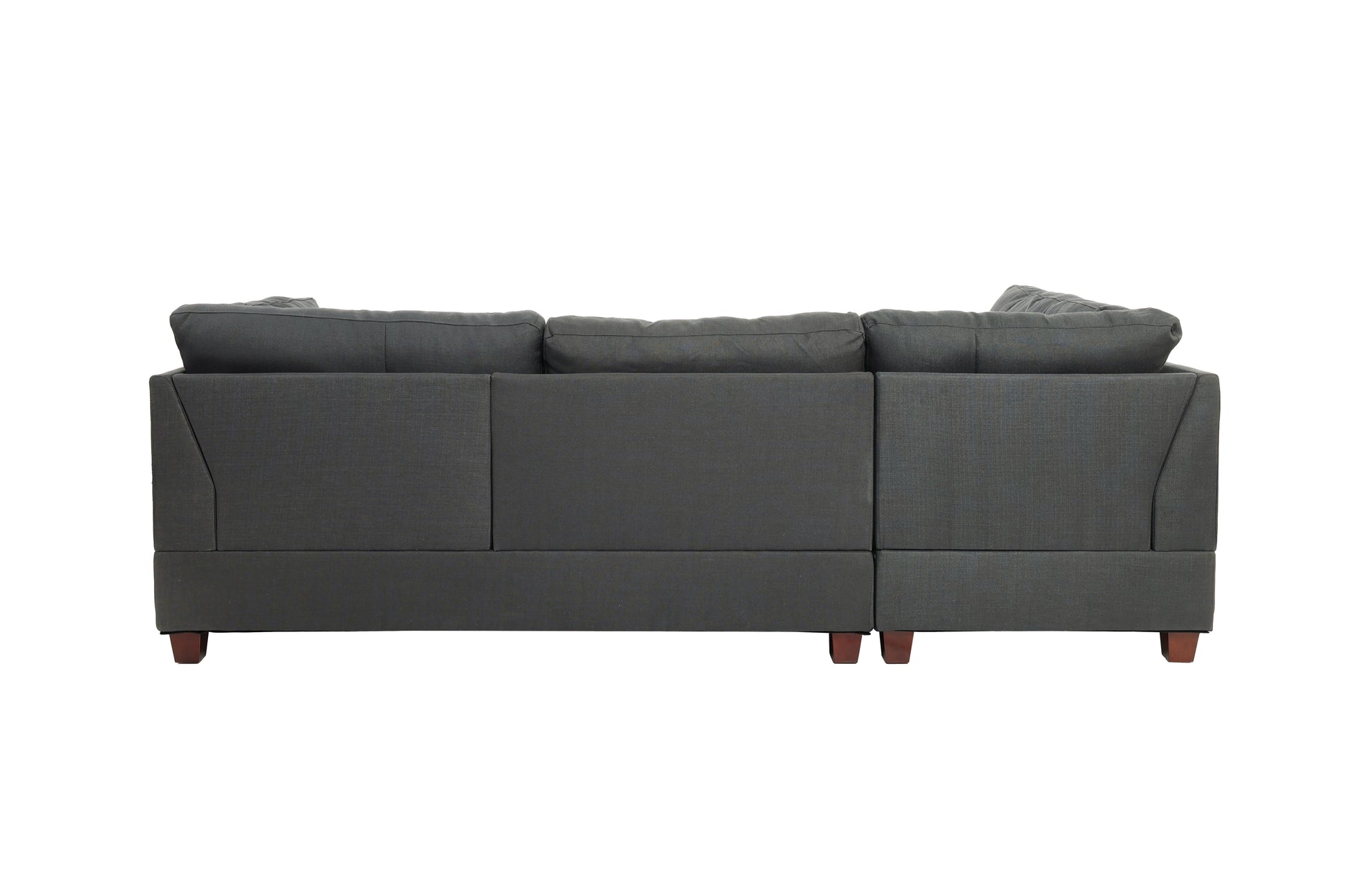 Grey L-Shaped Sectional Sofa - 3 Piece
