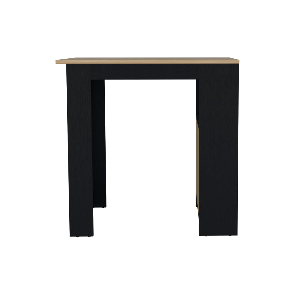 Small Black Kitchen Island - Rectangular Island with Storage