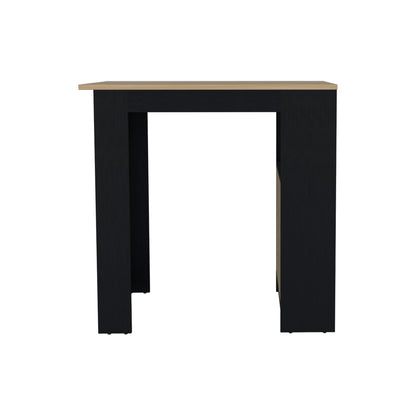 Small Black Kitchen Island - Rectangular Island with Storage