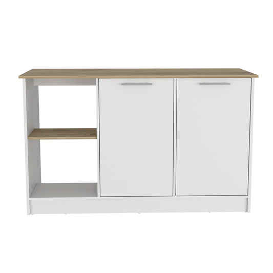 Kitchen Island Padua, Kitchen, White / Light Oak