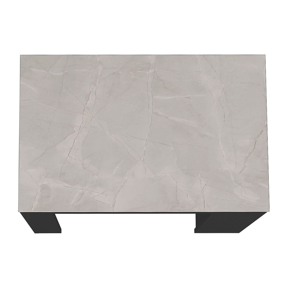 36" Kitchen Island with 3 Shelves - White/Ibiza Marble
